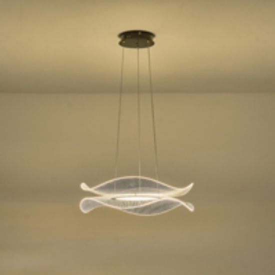 Imagine Lumină suspendată acrilică rotundă LED 36W 3240Lm 3000K Ø540X1250mm neagră Arte Illumina Firenze