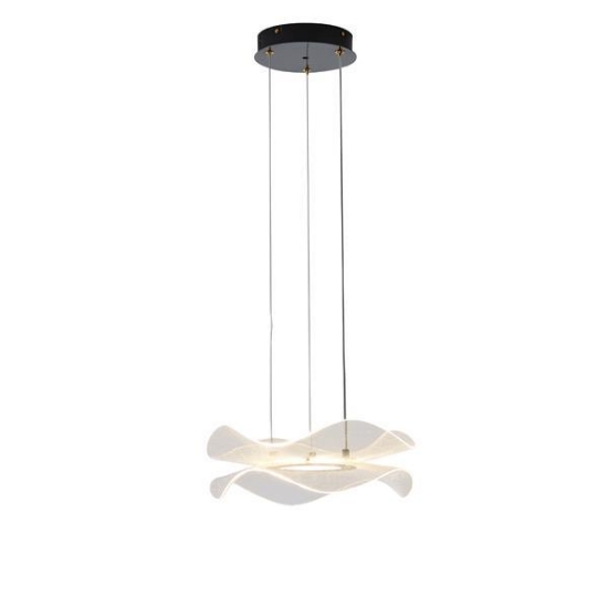 Imagine Lumină suspendată acrilică rotundă LED 24W 2160Lm 3000K Ø340X1250mm neagră Arte Illumina Firenze