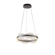 Imagine Lumină suspendată acrilică rotundă LED 48W 4320Lm 3000K Ø400X1200mm argintie Arte Illumina Torino
