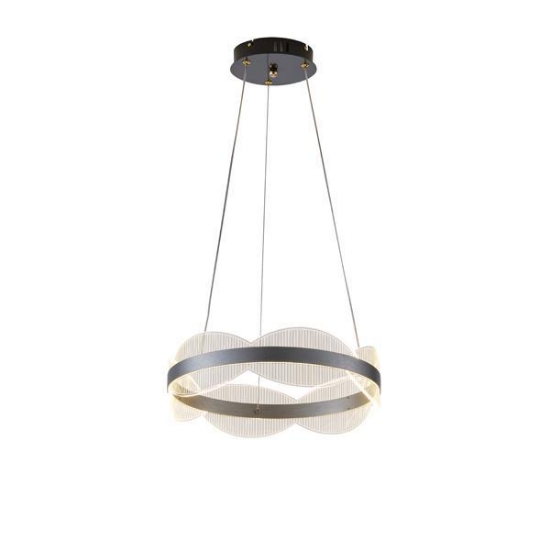 Imagine Lumină suspendată acrilică rotundă LED 48W 4320Lm 3000K Ø400X1200mm argintie Arte Illumina Torino