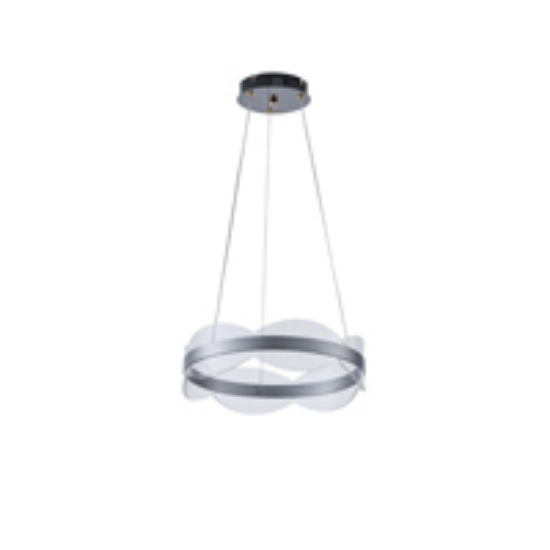 Imagine Lumină suspendată acrilică rotundă LED 48W 4320Lm 3000K Ø400X1200mm argintie Arte Illumina Torino