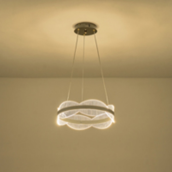 Imagine Lumină suspendată acrilică rotundă LED 48W 4320Lm 3000K Ø400X1200mm argintie Arte Illumina Torino