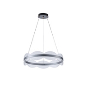 Imagine Lumină suspendată acrilică rotundă LED 60W 5400Lm 3000K 600X1200mm argintie Arte Illumina Torino