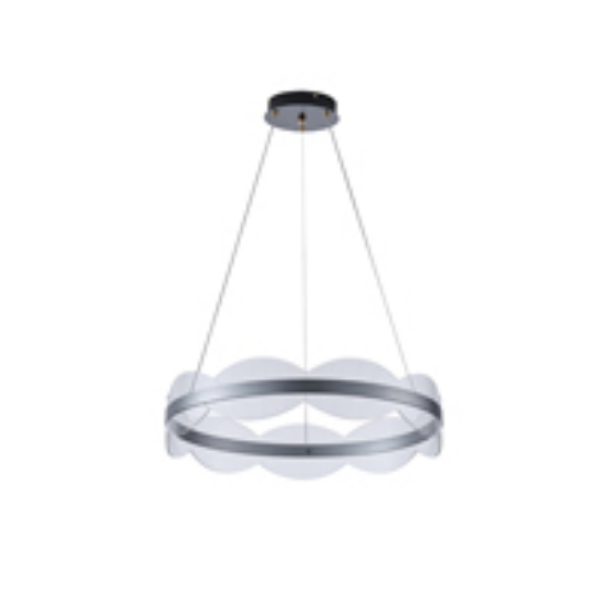 Imagine Lumină suspendată acrilică rotundă LED 60W 5400Lm 3000K 600X1200mm argintie Arte Illumina Torino