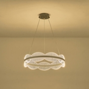 Imagine Lumină suspendată acrilică rotundă LED 60W 5400Lm 3000K 600X1200mm argintie Arte Illumina Torino