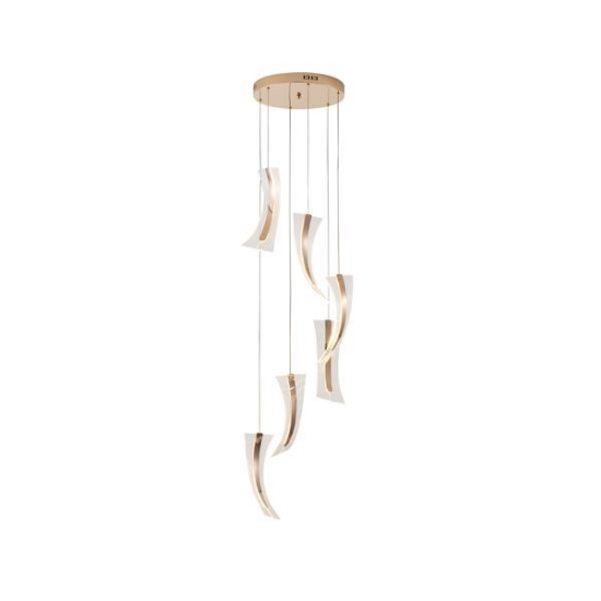 Imagine Lumină suspendată acrilică LED 60W 5400Lm 3000K Ø350X1830mm aur roz Arte Illumina Como