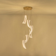 Imagine Lumină suspendată acrilică LED 60W 5400Lm 3000K Ø350X1830mm aur roz Arte Illumina Como