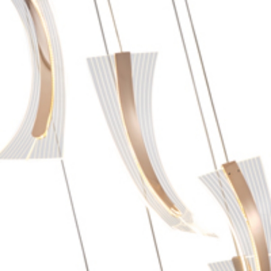 Imagine Lumină suspendată acrilică LED 60W 5400Lm 3000K Ø350X1830mm aur roz Arte Illumina Como
