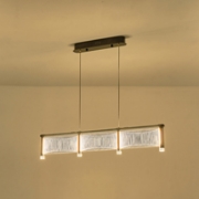 Imagine Lampa suspendată LED acrilic 40W 4320Lm 3000K 900X270X175mm aurie roz Arte Illumina Ravena