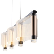 Imagine Lampa suspendată LED acrilic 40W 4320Lm 3000K 900X270X175mm aurie roz Arte Illumina Ravena