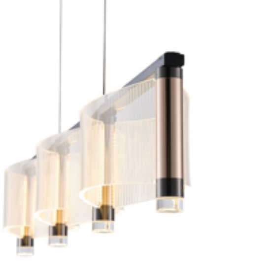 Imagine Lampa suspendată LED acrilic 40W 4320Lm 3000K 900X270X175mm aurie roz Arte Illumina Ravena