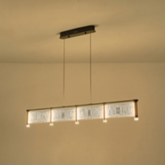 Imagine Lumină suspendată acrilică LED 60W 5400Lm 3000K 1200X270X175mm aur roz Arte Illumina Ravena