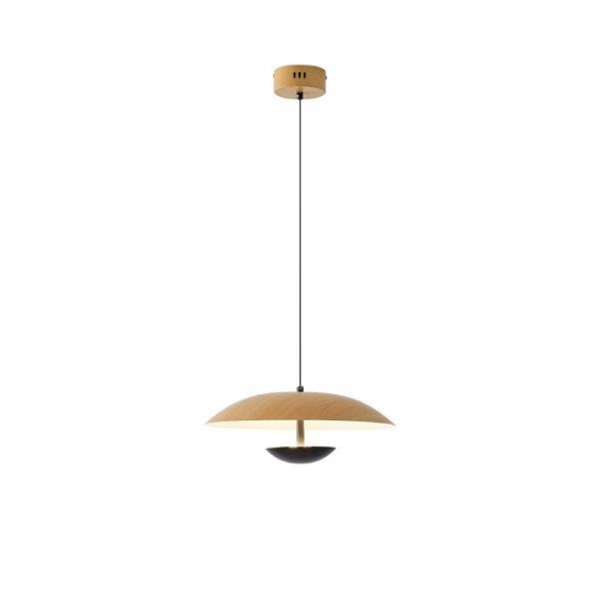 Imagine Lumină suspendată din aluminiu rotund cu LED 7W 338Lm 3000K Ø345X1215mm lemn Arte Illumina Penny