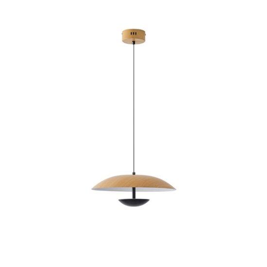 Imagine Lumină suspendată din aluminiu rotund cu LED 7W 338Lm 3000K Ø345X1215mm lemn Arte Illumina Penny