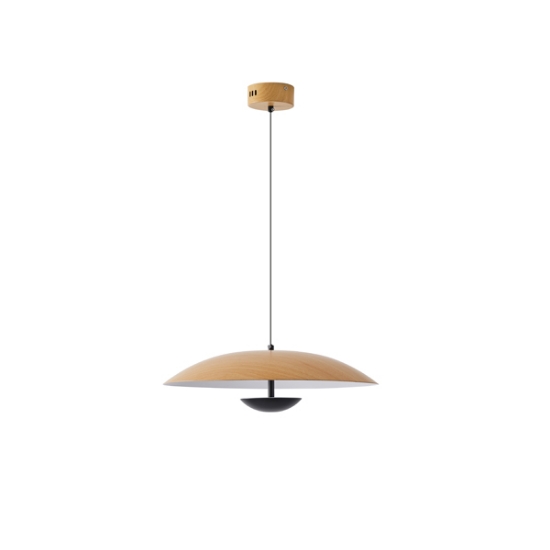 Imagine Lumină suspendată din aluminiu rotund cu LED 7W 338Lm 3000K Ø455X1215mm lemn Arte Illumina Penny