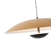 Imagine Lumină suspendată din aluminiu rotund cu LED 7W 338Lm 3000K Ø455X1215mm lemn Arte Illumina Penny