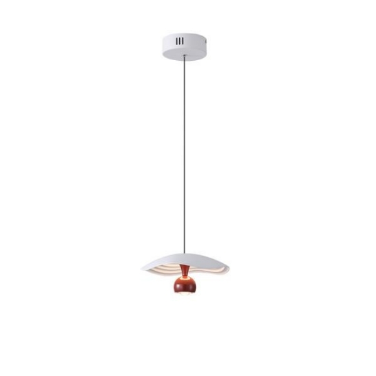 Imagine Lumină suspendată din aluminiu rotund cu un singur LED 8W 400Lm 3000K Ø230mm alb-roșu Arte Illumina Enigma