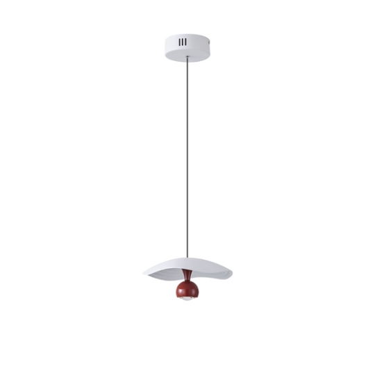 Imagine Lumină suspendată din aluminiu rotund cu un singur LED 8W 400Lm 3000K Ø230mm alb-roșu Arte Illumina Enigma