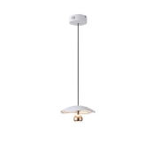 Imagine Lumină suspendată din aluminiu rotund cu un singur LED 8W 400Lm 3000K Ø230mm alb-auriu Arte Illumina Enigma