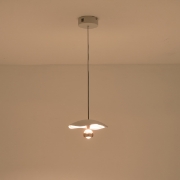 Imagine Lumină suspendată din aluminiu rotund cu un singur LED 8W 400Lm 3000K Ø230mm alb-auriu Arte Illumina Enigma