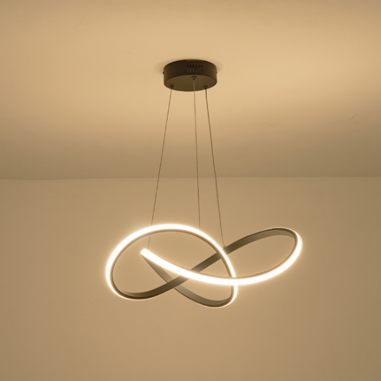 Imagine Lumină suspendată din aluminiu rotund LED 30W 1400Lm 3000K Ø600X1200mm neagră Arte Illumina Venus