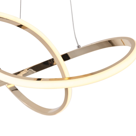 Imagine Lumină suspendată din aluminiu rotund LED 30W 2000Lm 3000K 600X1200mm aurie Arte Illumina Venus