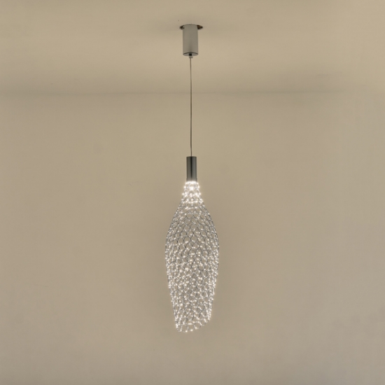 Imagine Lumină suspendată metalică LED 7.6W 780Lm 3000K  Ø200X1960mm argintie Arte Illumina Perforato