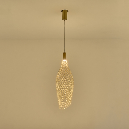 Imagine Lampa suspendată metalică LED 7.6W 780Lm 3000K 200X1960mm aurie Arte Illumina Perforato
