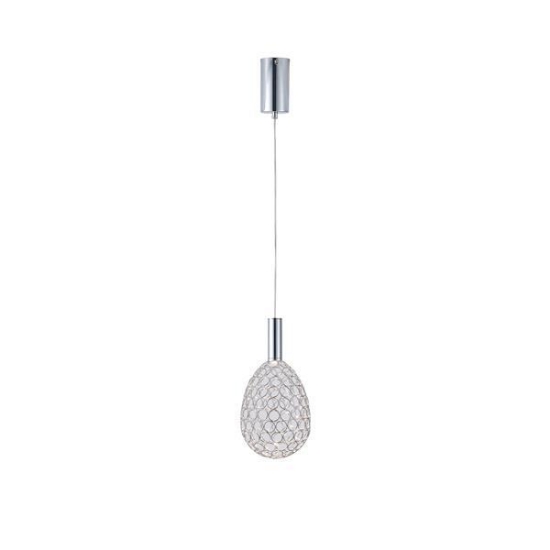 Imagine Lumină suspendată metalică ovală cu un singur LED 6.3W 648Lm 3000K Ø140X1588mm argintie Arte Illumina Perforato