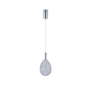 Imagine Lumină suspendată metalică ovală cu un singur LED 6.3W 648Lm 3000K Ø140X1588mm argintie Arte Illumina Perforato