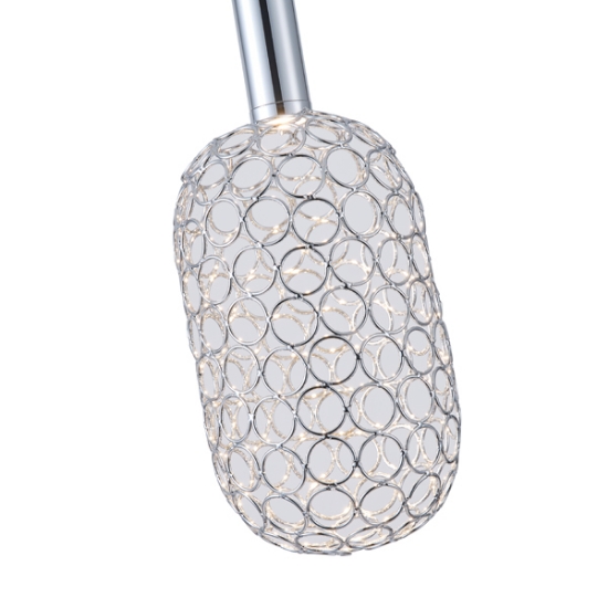 Imagine Lumină suspendată metalică LED 6.3W 648Lm 3000K ∅130X1588mm argintie Arte Illumina Perforato
