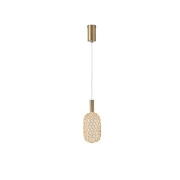 Imagine Lampa suspendată metalică LED 6.3W 648Lm 3000K Ø130X1588mm aurie Arte Illumina Perforato