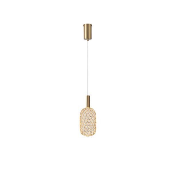 Imagine Lampa suspendată metalică LED 6.3W 648Lm 3000K Ø130X1588mm aurie Arte Illumina Perforato