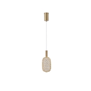 Imagine Lampa suspendată metalică LED 6.3W 648Lm 3000K Ø130X1588mm aurie Arte Illumina Perforato