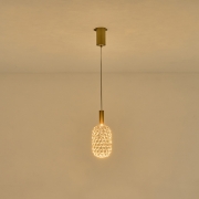 Imagine Lampa suspendată metalică LED 6.3W 648Lm 3000K Ø130X1588mm aurie Arte Illumina Perforato