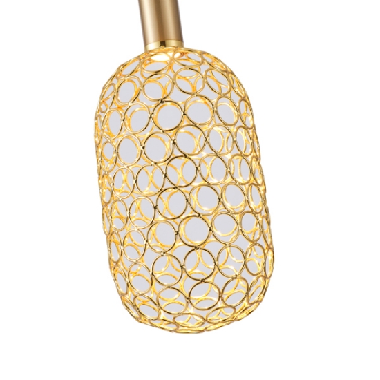 Imagine Lampa suspendată metalică LED 6.3W 648Lm 3000K Ø130X1588mm aurie Arte Illumina Perforato