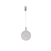 Imagine Lampa suspendată metalică rotundă cu un singur LED 6.3W 648Lm 3000K Ø200X1388mm argintie Arte Illumina Perforato