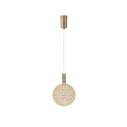 Imagine Lampa suspendată metalică rotundă cu un singur LED 6.3W 648Lm 3000K 200X1388mm aurie Arte Illumina Perforato