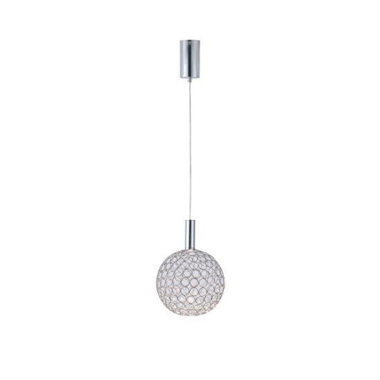 Imagine Lumină suspendată metalică rotundă cu un singur LED 6.3W 648Lm 3000K Ø250X1388mm argintie Arte Illumina Perforato