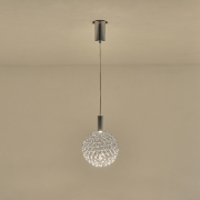 Imagine Lumină suspendată metalică rotundă cu un singur LED 6.3W 648Lm 3000K Ø250X1388mm argintie Arte Illumina Perforato