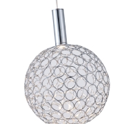 Imagine Lumină suspendată metalică rotundă cu un singur LED 6.3W 648Lm 3000K Ø250X1388mm argintie Arte Illumina Perforato