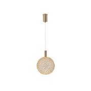 Imagine Lampa suspendată metalică rotundă cu un singur LED 6.3W 648Lm 3000K 250X1388mm aurie Arte Illumina Perforato