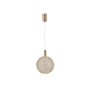 Imagine Lampa suspendată metalică rotundă cu un singur LED 6.3W 648Lm 3000K 250X1388mm aurie Arte Illumina Perforato
