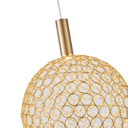 Imagine Lampa suspendată metalică rotundă cu un singur LED 6.3W 648Lm 3000K 250X1388mm aurie Arte Illumina Perforato