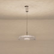 Imagine Lumină suspendată metalică rotundă cu un singur LED 10W 1080Lm 3000K Ø350X1390mm argintie Arte Illumina Perforato