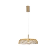 Imagine Lumină suspendată metalică rotundă cu un singur LED 10W 1080Lm 3000K Ø350X1390mm aurie Arte Illumina Perforato