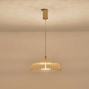 Imagine Lumină suspendată metalică rotundă cu un singur LED 10W 1080Lm 3000K Ø350X1390mm aurie Arte Illumina Perforato