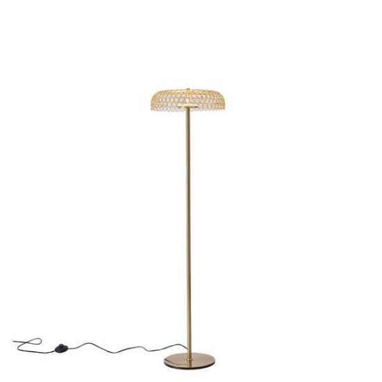 Imagine Lampă de podea metalică rotundă LED 10W 1080Lm 3000K Ø350X1320mm Aurie Arte Illumina Perforato