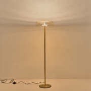 Imagine Lampă de podea metalică rotundă LED 10W 1080Lm 3000K Ø350X1320mm Aurie Arte Illumina Perforato