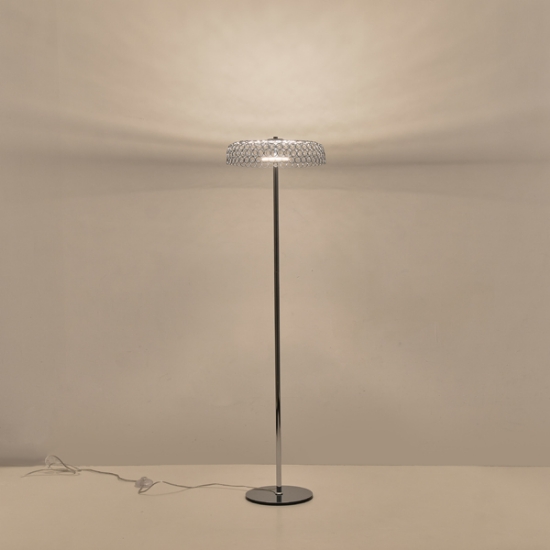 Imagine Lampă de podea metalică rotundă LED 10W 1080Lm 3000K Ø350X1320mm argintie Arte Illumina Perforato